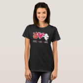 Peace Love Cupid Cute Red Leopard Valentine's Day  T-shirt (Voorkant volledig)