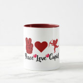 Peace Love Cupid - Schattige Valentijnsdag Engel Mok (Midden)