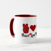 Peace Love Cupid - Schattige Valentijnsdag Engel Mok (Voorkant links)