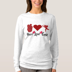 Peace Love Cupid - Schattige Valentijnsdag Engel T-shirt