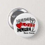 PEACE LOVE CURE 1 RONDE BUTTON 5,7 CM (Voorkant /achterkant)