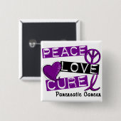 PEACE LOVE CURE 1 VIERKANTE BUTTON 5,1 CM (Voorkant /achterkant)