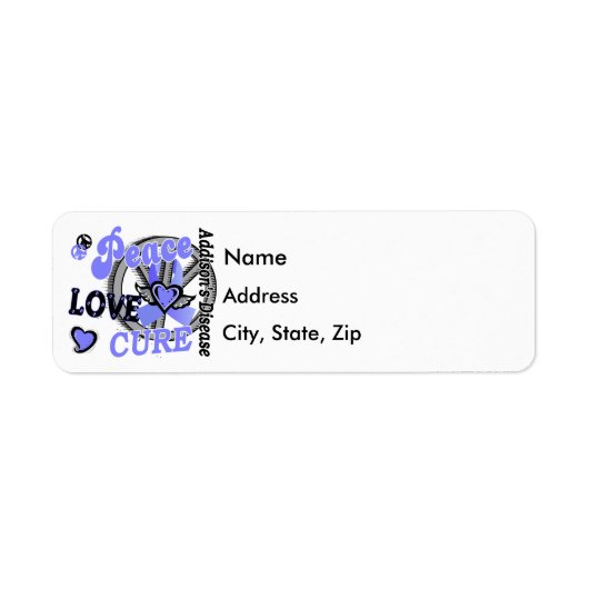 Peace Love Cure 2 Addison Disease Etiket (Voorkant)