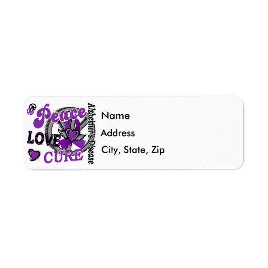 Peace Love Cure 2 Alzheimer Disease Etiket (Voorkant)