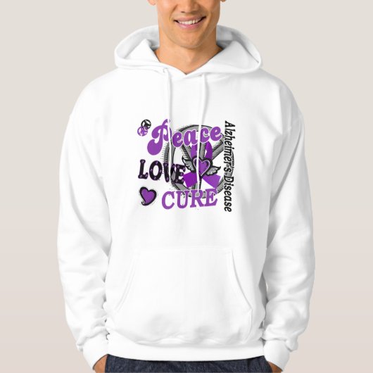 Peace Love Cure 2 Alzheimer Disease Hoodie (Voorkant)