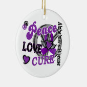 Peace Love Cure 2 Alzheimer Disease Keramisch Ornament (Rechts)