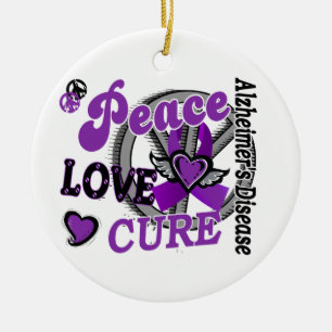 Peace Love Cure 2 Alzheimer Disease Keramisch Ornament