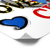 Peace Love Cure 2 Autism Poster (Hoek)