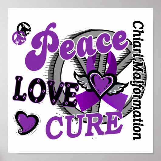 Peace Love Cure 2 Chiari Malformation Poster (Voorkant)
