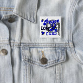 Peace Love Cure 2 Colon Cancer Vierkante Button 5,1 Cm (In situ)