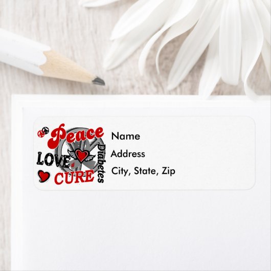 Peace Love Cure 2 Diabetes Etiket (Insitu)