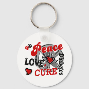 Peace Love Cure 2 Diabetes Sleutelhanger