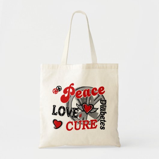 Peace Love Cure 2 Diabetes Tote Bag (Voorkant)