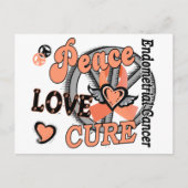 Peace Love Cure 2 Endometrial Cancer Briefkaart (Voorkant)