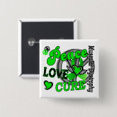 Peace Love Cure 2 Muscular Dystrofie Vierkante Button 5,1 Cm (Voorkant /achterkant)