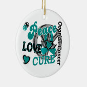 Peace Love Cure 2 Ovarian Cancer Keramisch Ornament (Rechts)