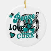 Peace Love Cure 2 Ovarian Cancer Keramisch Ornament (Achterkant)