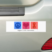 Peace Love Cure AIDS Bumpersticker (Op auto)