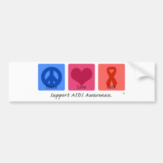 Peace Love Cure AIDS Bumpersticker