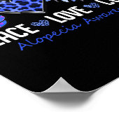 Peace Love Cure Alopecia Awareness Blue Sunflower Poster (Hoek)