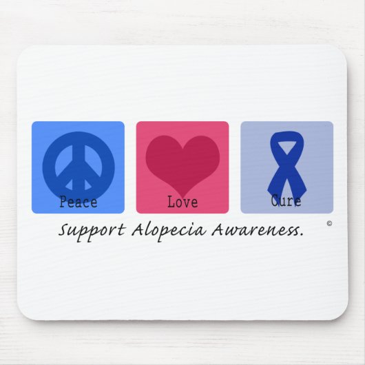 Peace Love Cure Alopecia Muismat (Voorkant)