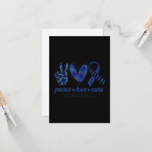 Peace Love Cure ALS Awareness Kaart (Voorkant / Achterkant in situ)