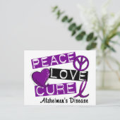PEACE LOVE CURE ALZHEIMER DISEASE BRIEFKAART (Staand voorkant)