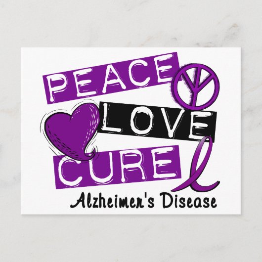 PEACE LOVE CURE ALZHEIMER DISEASE BRIEFKAART (Voorkant)