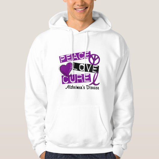 PEACE LOVE CURE ALZHEIMER DISEASE HOODIE (Voorkant)