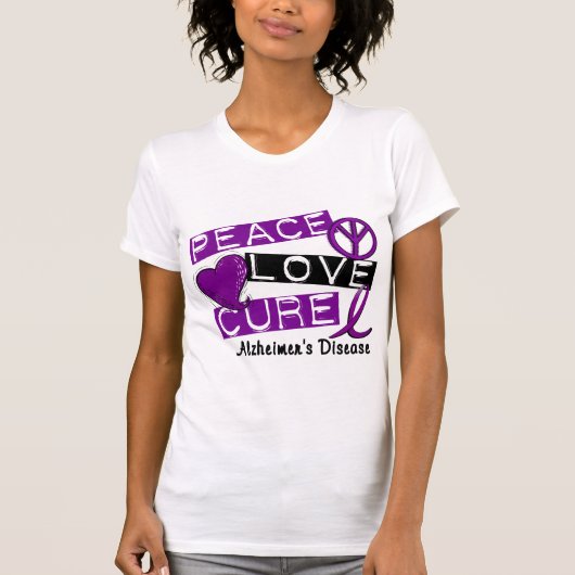 PEACE LOVE CURE ALZHEIMER DISEASE T-SHIRT (Voorkant)
