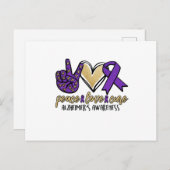 Peace Love Cure Alzheimer's Awareness Aankondigingskaart (Voorkant / Achterkant)