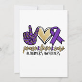 Peace Love Cure Alzheimer's Awareness Save The Date (Voorkant)