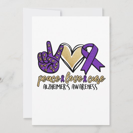 Peace Love Cure Alzheimer's Awareness Save The Date (Voorkant)