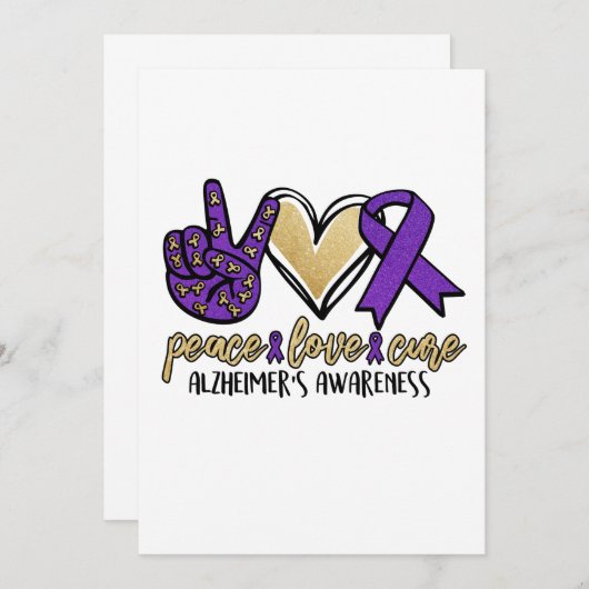Peace Love Cure Alzheimer's Awareness Save The Date (Voorkant / Achterkant)