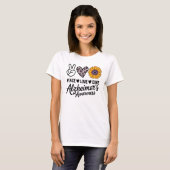 PEACE LOVE CURE Alzheimer's Awareness T-shirt (Voorkant volledig)