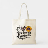 PEACE LOVE CURE Alzheimer's Awareness Tote Bag (Achterkant)