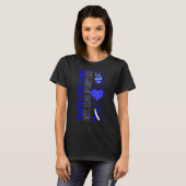Peace Love Cure Ankylosing Spondylitis Awareness R T-shirt (Voorkant volledig)