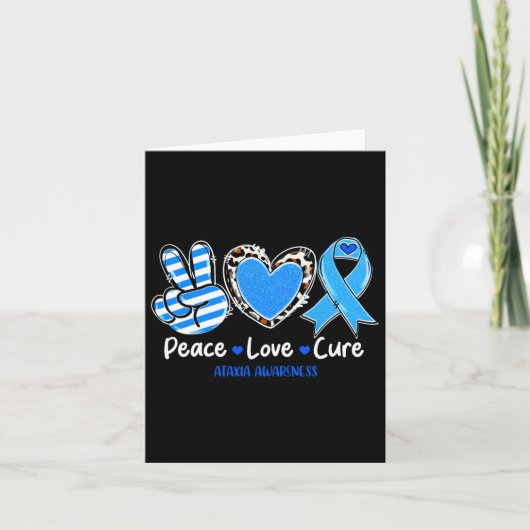 Peace Love Cure Ataxia Awareness Support Gifts 1 Kaart (Voorkant)