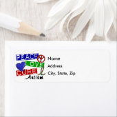 Peace Love Cure Autisme Etiket (Insitu)