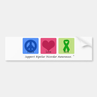 Peace Love Cure Bipolaire Disorder Bumpersticker