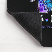 Peace Love Cure Blauwgroen en Paars Sunflower Suic Muismat (Hoek)