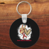 Peace Love Cure Bleached Brain Aneurysm Awareness Sleutelhanger (Voorkant)