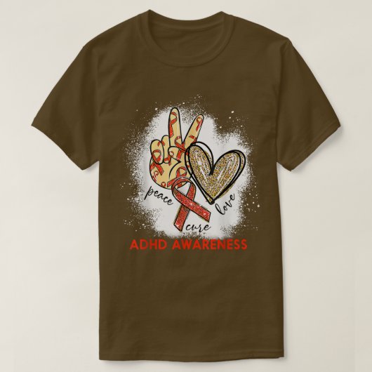 Peace Love Cure Bleaching ADHD Awareness 1137 T-shirt (Design voorkant)