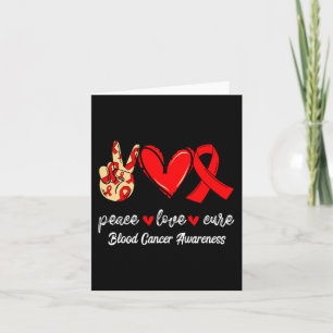 Peace Love Cure Blood Cancer Red Ribbon Awareness Kaart