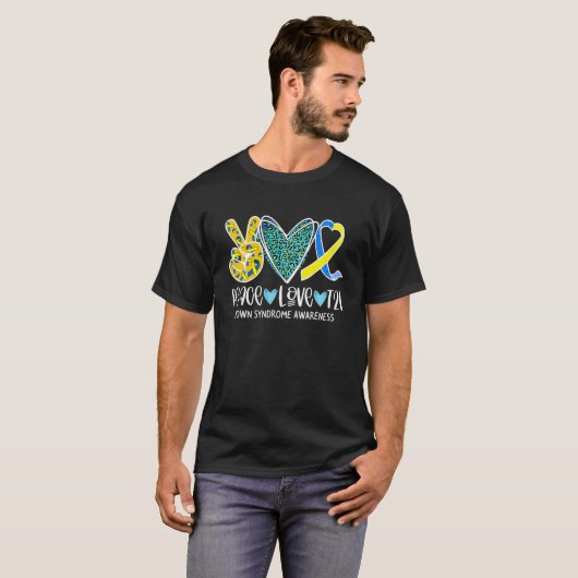 Peace Love Cure Blue T-shirt (Voorkant volledig)