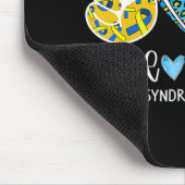 Peace Love Cure Blue & Yellow Ribbon Down Syndrome Muismat (Hoek)