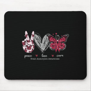 Peace Love Cure Brain Aneurysm Warrior Burgundy Ri Muismat