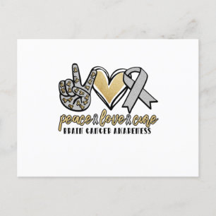 Peace Love Cure Brain Cancer Aankondigingskaart