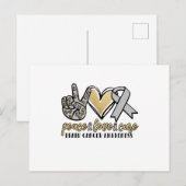 Peace Love Cure Brain Cancer Aankondigingskaart (Voorkant / Achterkant)
