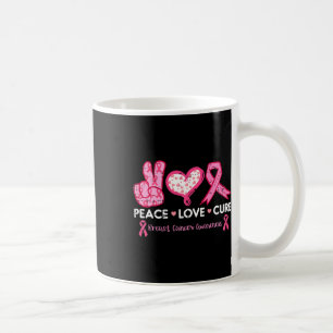 Peace Love Cure Breast Cancer Awareness Fight Surv Koffiemok